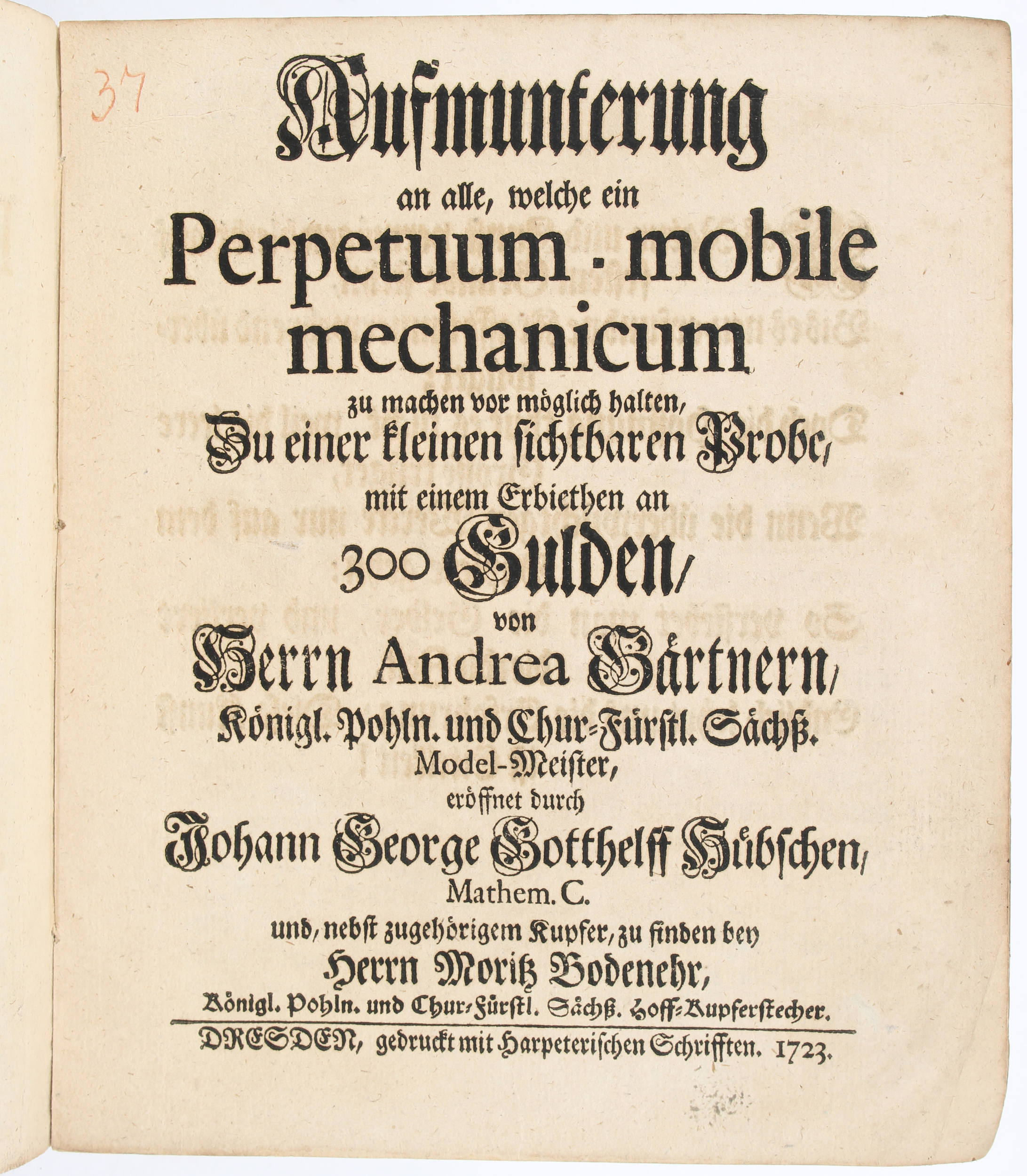 Hübsch, Perpetuum-mobile mechanicum