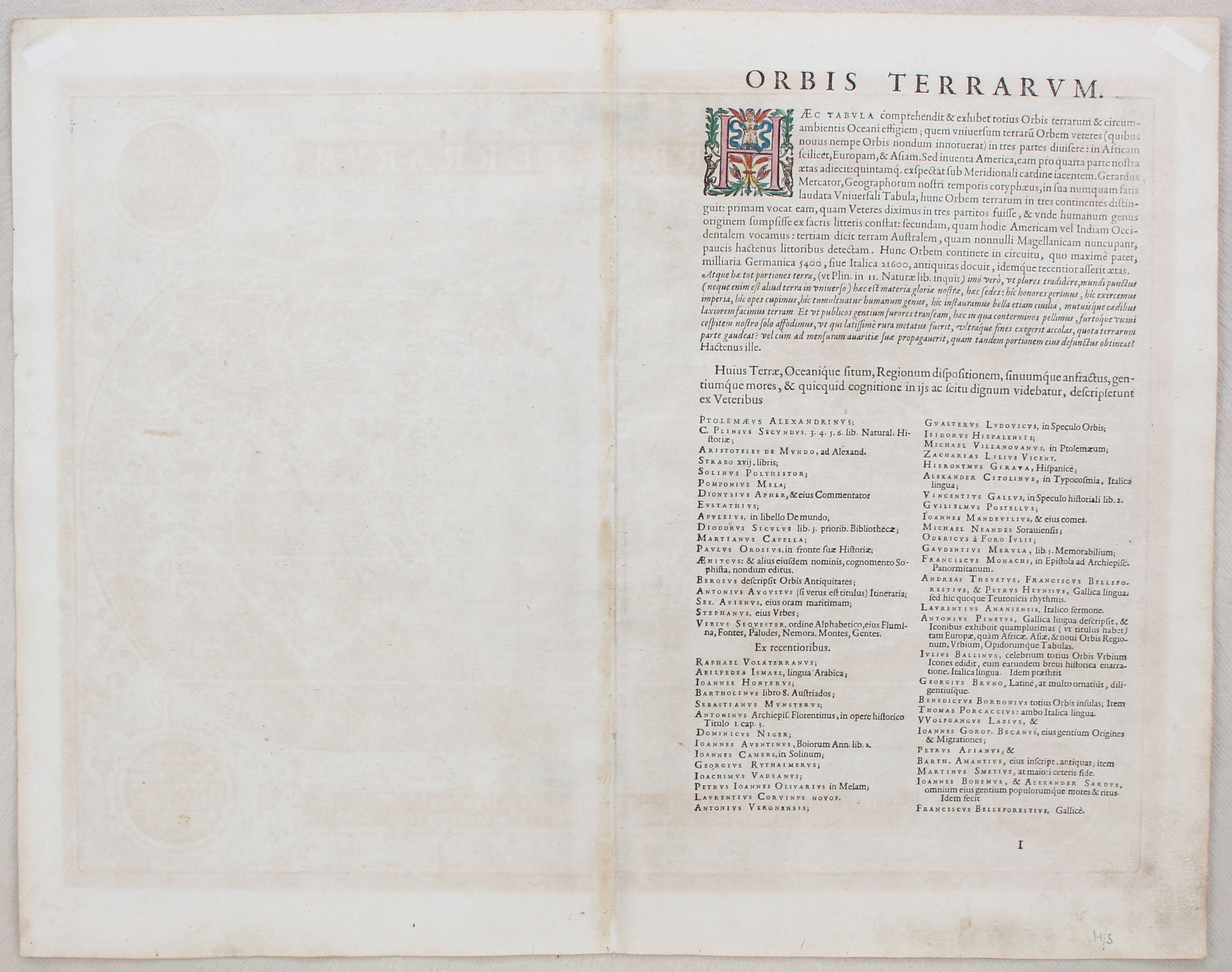 Welt + Erdteile. 5 Bll. Ortelius
