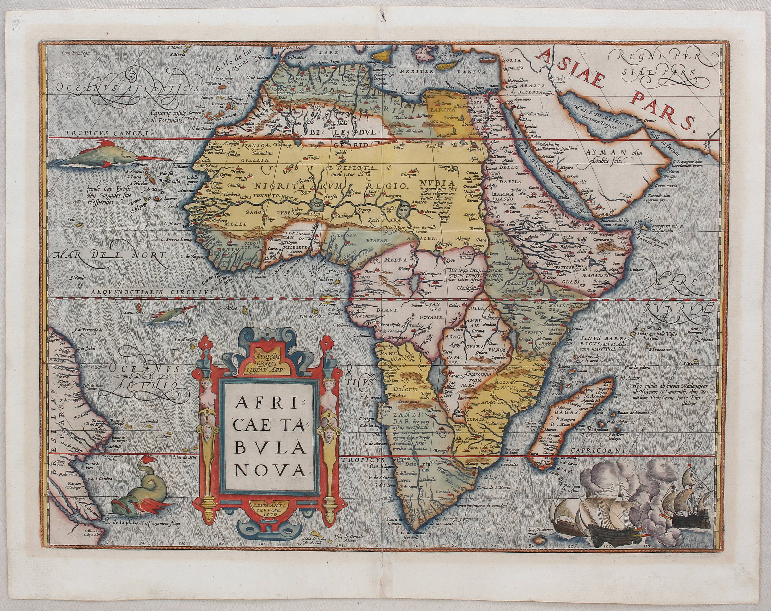 Welt + Erdteile. 5 Bll. Ortelius