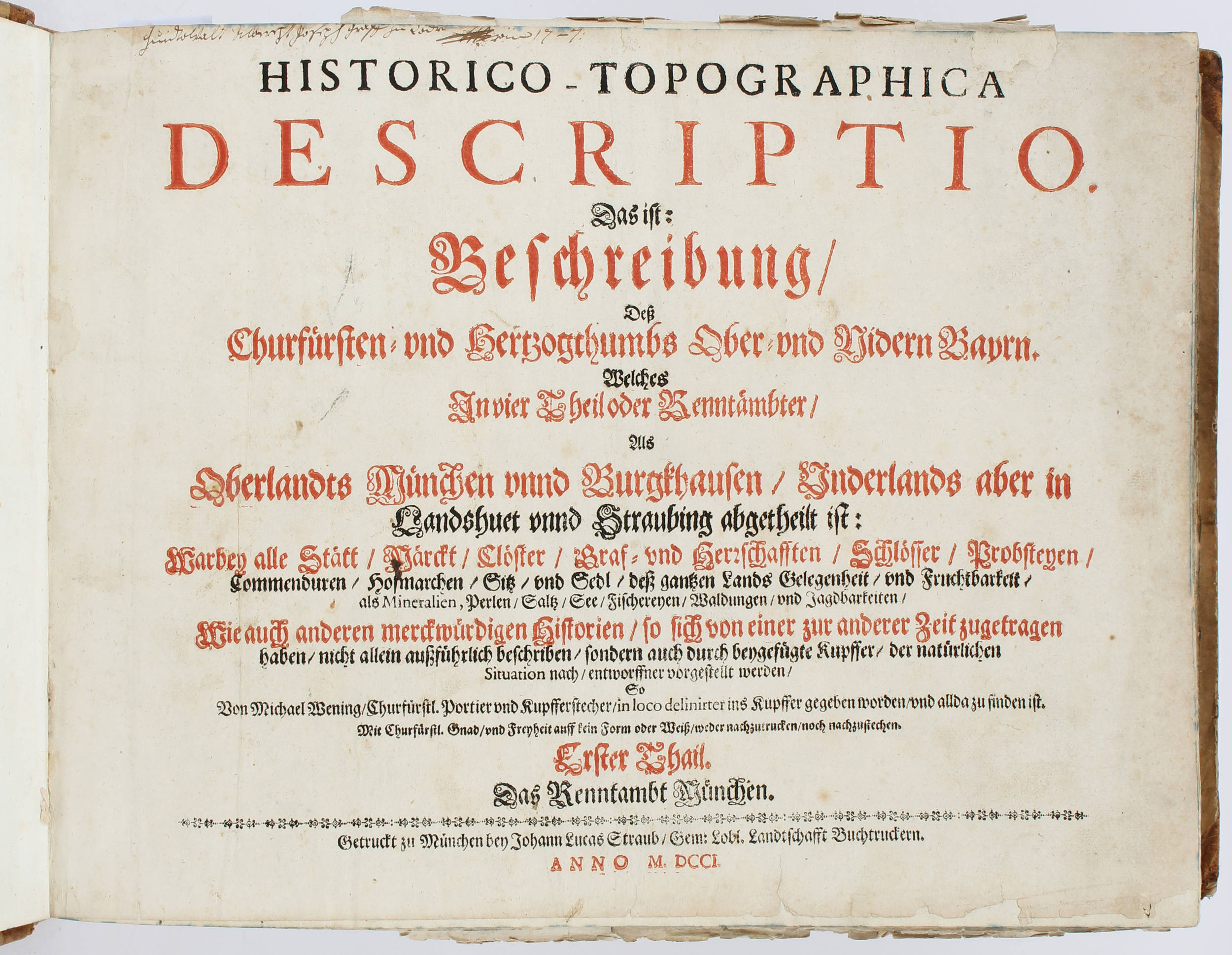 Wening, Historico-topographia Ober- und Nidern Bayrn. 4 Bde.