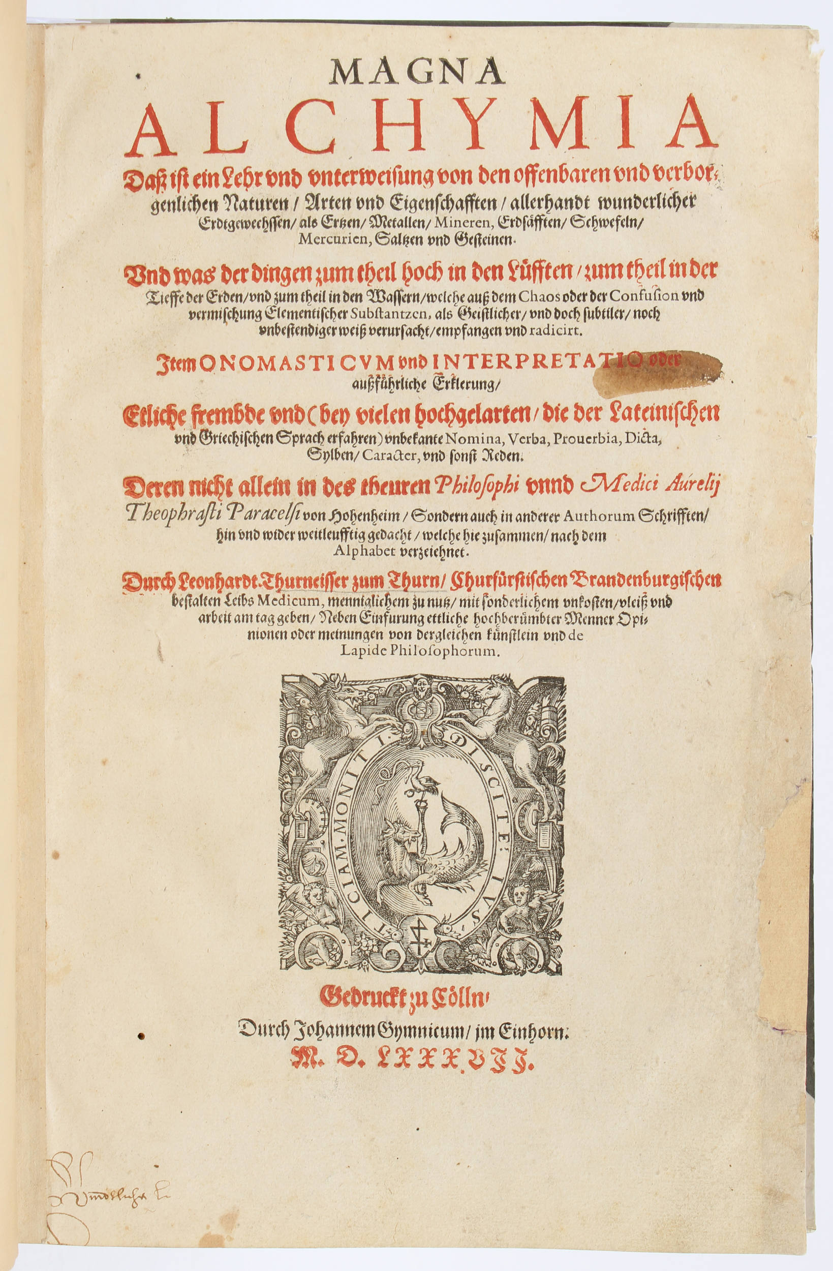 Thurneisser, Magna Alchymia