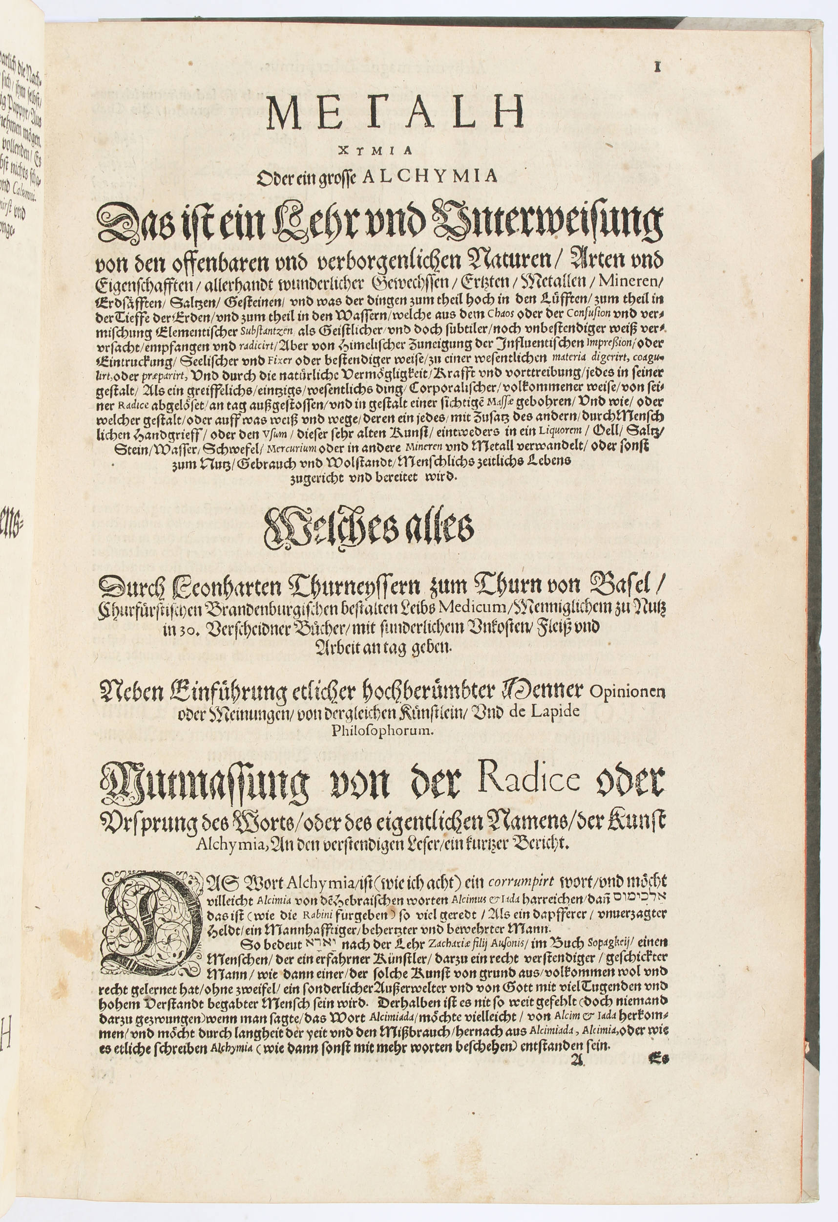 Thurneisser, Magna Alchymia