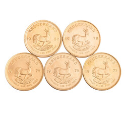 Südafrika GOLDLOT - 5 x 1 Unze GOLD, insg. ca. 155,5 g Feingold ...