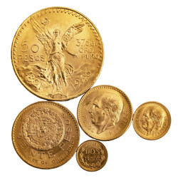 Mexiko /GOLDlot 5 x Centenario-Münzen, insg. ca. 63 g Feingold ...