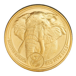  South Africa /GOLD - 1 ounce Big Five, Elephant 2022, BU, in capsule ...