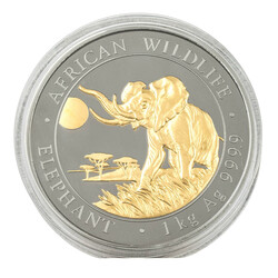 Somalia /SILBER - 1 kg African Wildlife Elefant 2.000 Schilling 2016 ...