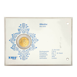 Gibraltar /GOLD - Elizabeth II 25 pounds 1975. Approx. 7.81 g (.917 ...