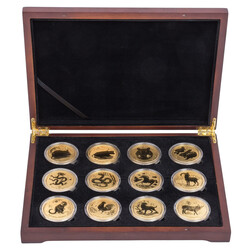 Australien - Serie LUNAR II, 12 x 1 Unze GOLD, 2008 bis 2019, mit den ...