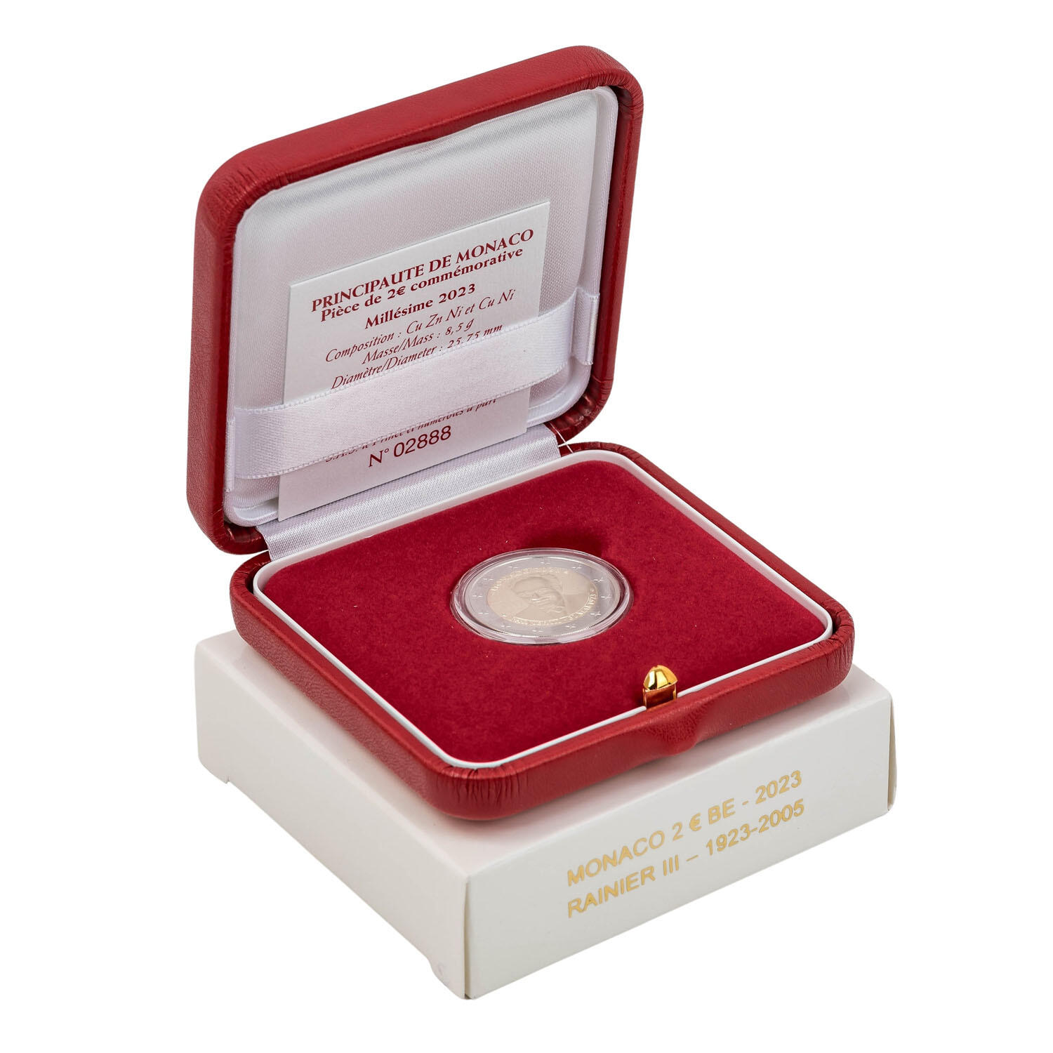 Monaco - 2 Euro 2023, zum 100. Geburtstag von Fürst Rainier III., vz ...