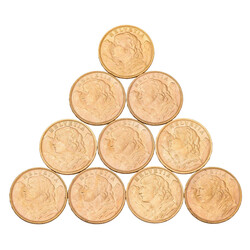 Schweiz/GOLD - 20 Franken 1922, 1925, 1930,1947, 1949 (6x) "Vreneli". ...