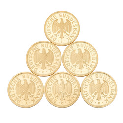 BRD/GOLD - 1 Deutsche Mark 2001 A, D, F (2x), G, J J.481. 6 Stück. ...
