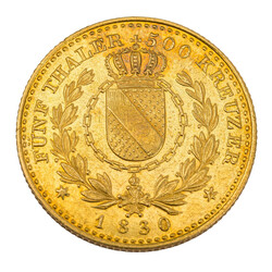 Baden-Durlach - Ludwig (1818-1830), 5 Taler zu 500 Kreuzer 1830 ca. 5 ...