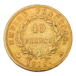 Frankreich - Napoleon I. (1804-1814), 40 Francs 1812-A, ca. 12,8 g, ...