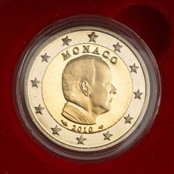 2 x Monaco - 2 Euro 2010, Fürst Albert II., vz aus PP, feinste ...