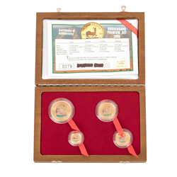 South Africa /4-piece GOLD set - Premium Krugerrand 2000. Each BU, in ...