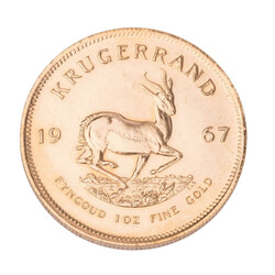 South Africa/ GOLD - 1x Krugerrand 1967 1 ounce, XF, scratches, edge ...