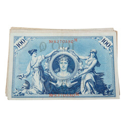 Reich banknotes and a few Czechoslovakian banknotes. 82 pieces. ...