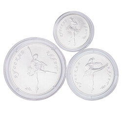 Russland/ PALLADIUM – 25, 10 und 5 Rubel 1991, russisches Ballett, ...