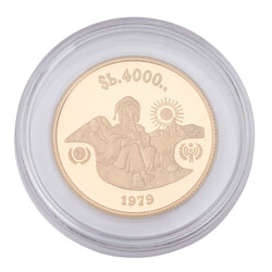 Bolivien /GOLD - 4000 Pesos Bolivianos 'Jahr des Kindes' 1979 PP ca. ...