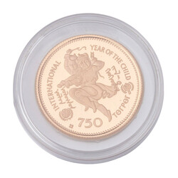 Mongolia /GOLD - 750 Tugrik ‘Year of the Child’ 1980 Proof. ...