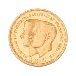 Luxemburg /GOLD - Charlotte (1919-1964) 20 Francs 1953 zur Hochzeit ...