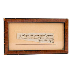 MOZART, document attributed to Mozart's son - Small framed document ...