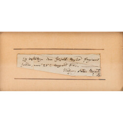 MOZART, document attributed to Mozart's son - Small framed document ...