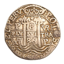 Bolivia – 8 Reales 1686/P VR (Potosi), Charles II, F-VF, toning, ...