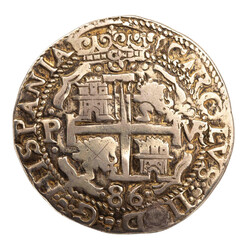 Bolivia – 8 Reales 1686/P VR (Potosi), Charles II, F-VF, toning, ...