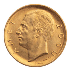  Albania, Zogu I. 10 Franga'ar 1927-R (Rome), approx. 3.23 g (.900 ...