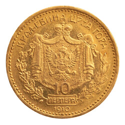 Montenegro - Nicholas I (1860-1910), 10 perpera 1910. Approx. 3.39 g ...