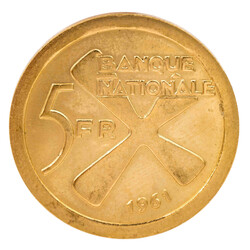 Demokratische Republik Kongo, Katanga - 5 Francs 1961 ca. 13,35 Gramm ...