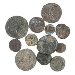 Ancient coin collection consisting mainly of bronze coins, including ...