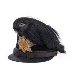 Tschako für Jäger, Königreich Sachsen, Rosshaarbusch, Filzkorpus ...