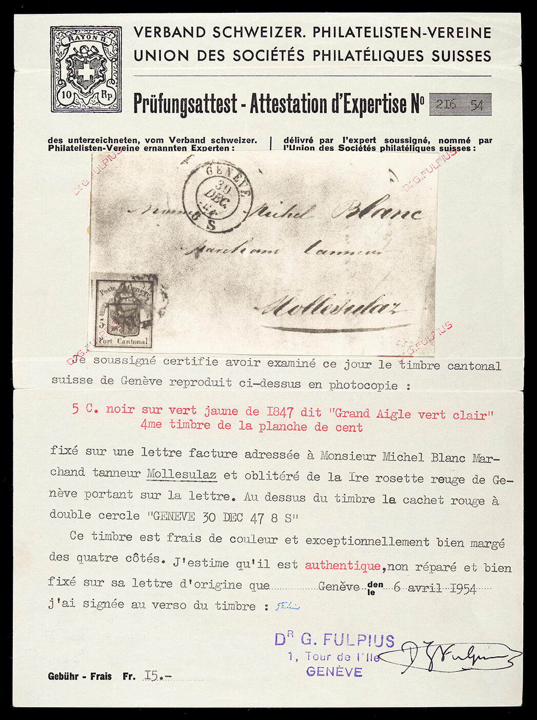 Image 1 for lot number 62 for Honegger Philatelie AG - Frühlingsangebot 2025