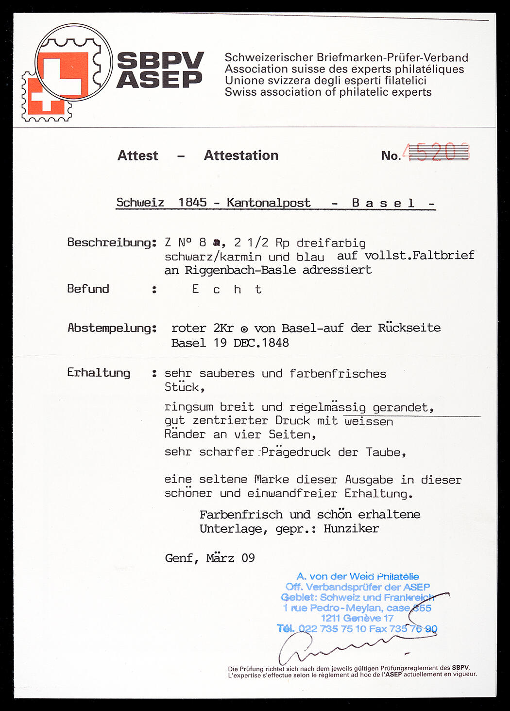 Image 2 for lot number 90 for Honegger Philatelie AG - Spring Offer 2025