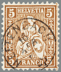 5655146: Switzerland sitting Helvetia perforated