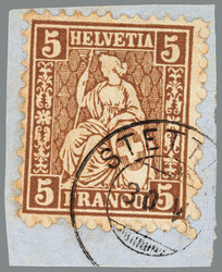 5655146: Switzerland sitting Helvetia perforated