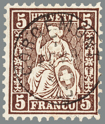 5655146: Switzerland sitting Helvetia perforated