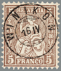 5655146: Switzerland sitting Helvetia perforated