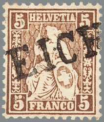 5655146: Switzerland sitting Helvetia perforated