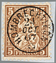 5655146: Switzerland sitting Helvetia perforated