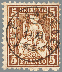 5655146: Switzerland sitting Helvetia perforated
