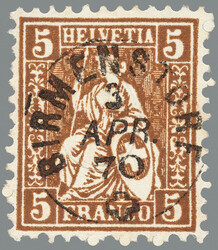 5655146: Switzerland sitting Helvetia perforated