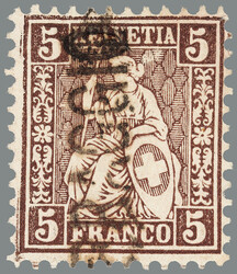 5655146: Switzerland sitting Helvetia perforated