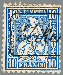 5655146: Switzerland sitting Helvetia perforated
