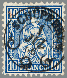 5655146: Switzerland sitting Helvetia perforated
