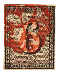 2W, Type III, 98 Marke mit roter Rosette und der seltenen Retouche Nr ...