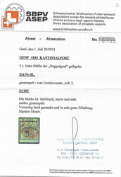 Rote Rosette Nr. 2 auf voll-bis breitrandiger Marke. Sehr gut ...
