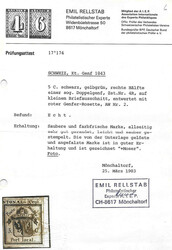 Briefstück mit fehlerfreier rechter Hälfte der Doppelgenf. Gute ...